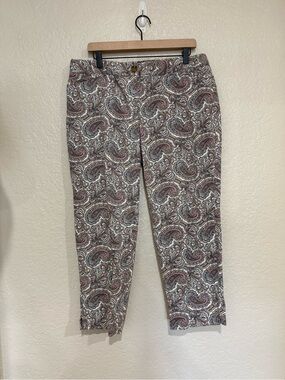 Talbots "The Perfect Crop” Pants Paisley Print  Size 14